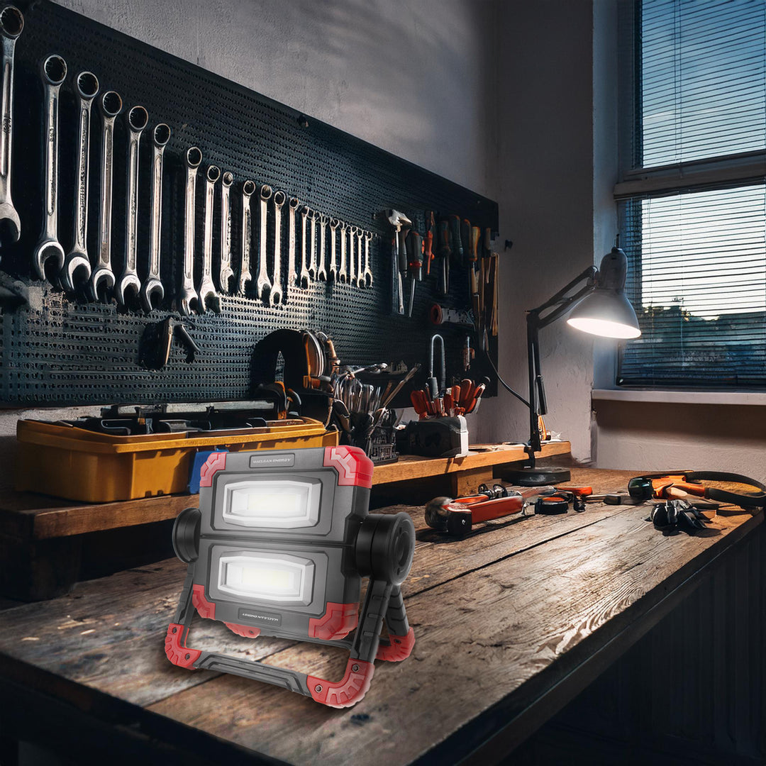 Lampada da lavoro LED COB Maclean, 300 lm, 3 modalità di illuminazione, temperatura di colore 6500K, MCE439 2 pezzi + 8 batterie Varta Industrial AA