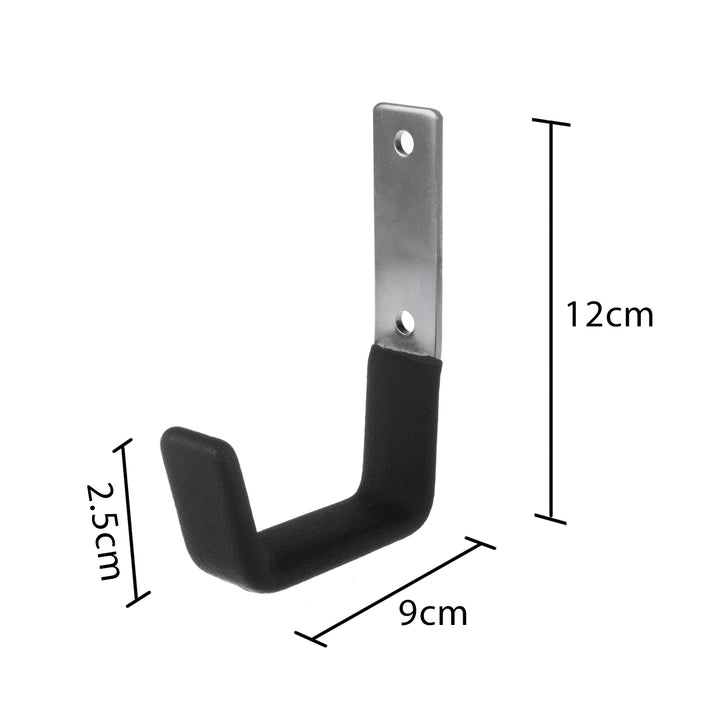 Supporto / gancio da parete Maclean, per pneumatici, ruote, scale, biciclette, in acciaio, carico massimo 15 kg, MC-435, 3 pezzi