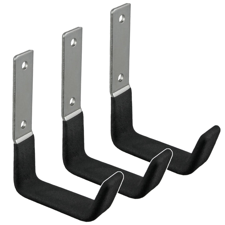Supporto / gancio da parete Maclean, per pneumatici, ruote, scale, biciclette, in acciaio, carico massimo 15 kg, MC-435, 3 pezzi