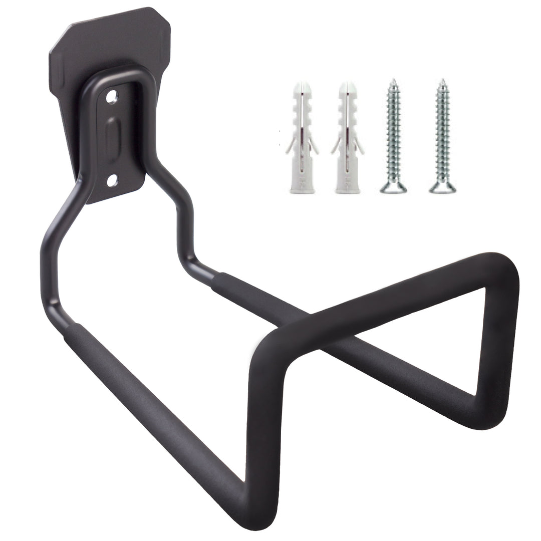 Supporto da parete per garage Maclean, per pneumatici, attrezzi da giardino, scale, tubi flessibili, biciclette, in acciaio, carico massimo 35 kg, MC-441, 3 pezzi