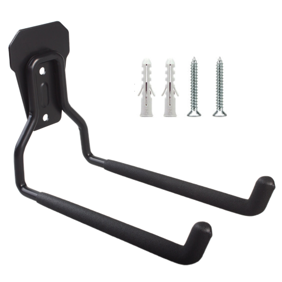 Supporto / gancio da parete Maclean, per pneumatici, attrezzi da giardino, scale, tubi flessibili, biciclette, in acciaio, carico massimo 35 kg, MC-440, 2 pezzi