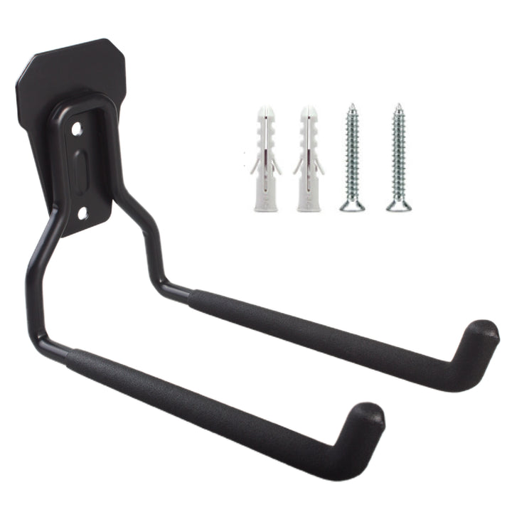 Supporto / gancio da parete Maclean, per pneumatici, attrezzi da giardino, scale, tubi flessibili, biciclette, in acciaio, carico massimo 35 kg, MC-440, 2 pezzi