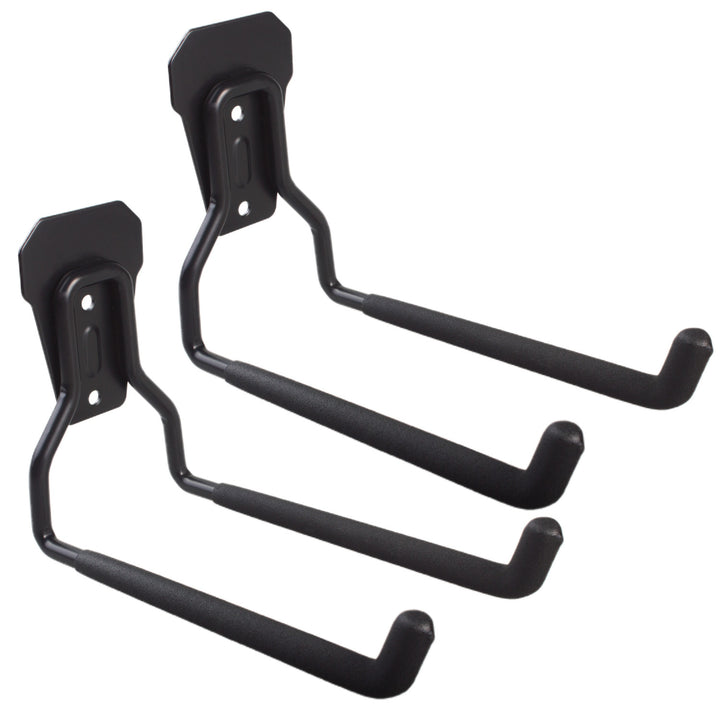 Supporto / gancio da parete Maclean, per pneumatici, attrezzi da giardino, scale, tubi flessibili, biciclette, in acciaio, carico massimo 35 kg, MC-440, 2 pezzi