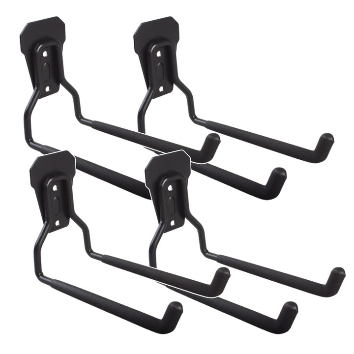 Supporto / gancio da parete Maclean, per pneumatici, attrezzi da giardino, scale, tubi flessibili, biciclette, in acciaio, carico massimo 35 kg, MC-440, 4 pezzi