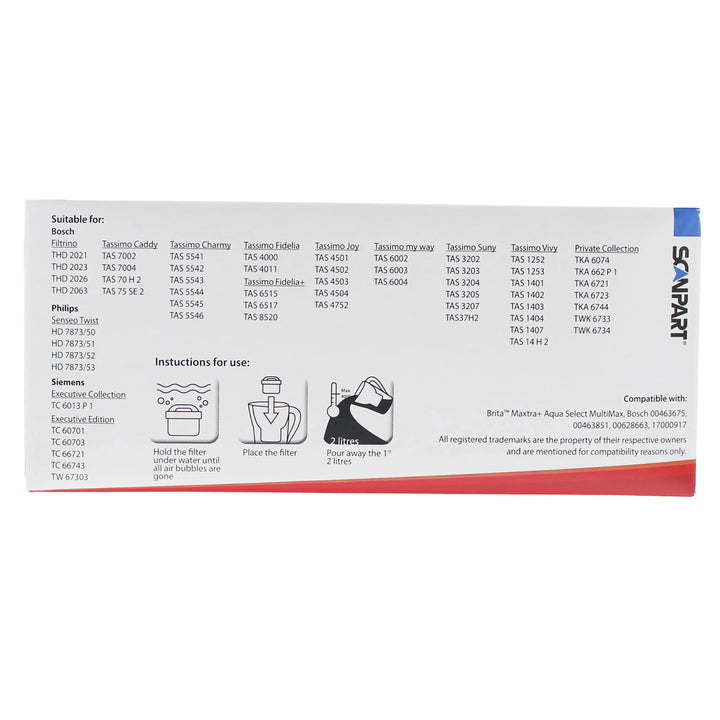 Filtro per l'acqua Scanpart compatibile con Brita Maxtra Plus, Dafi Unimax, 8 pezzi