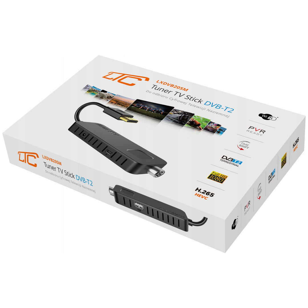Sintonizzatore TV STICK DVB-T2 LTC, per la TV digitale terrestre, qualità Full HD 1080, funzione TIMESHIFT, LXDVB213M