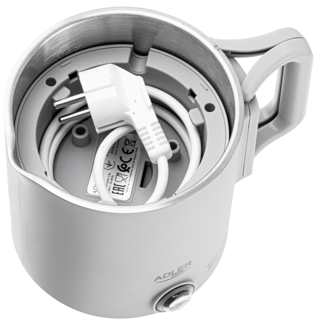 Bollitore elettrico Adler, da viaggio, doppia parete, capacità 0,8 l, potenza max. 650 W, grigio, AD 1388