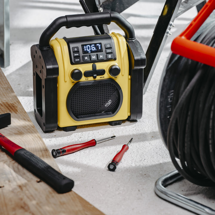 Radio da cantiere Adler, Bluetooth 5.1, IPX 54, potenza 10 W, AD 1911
