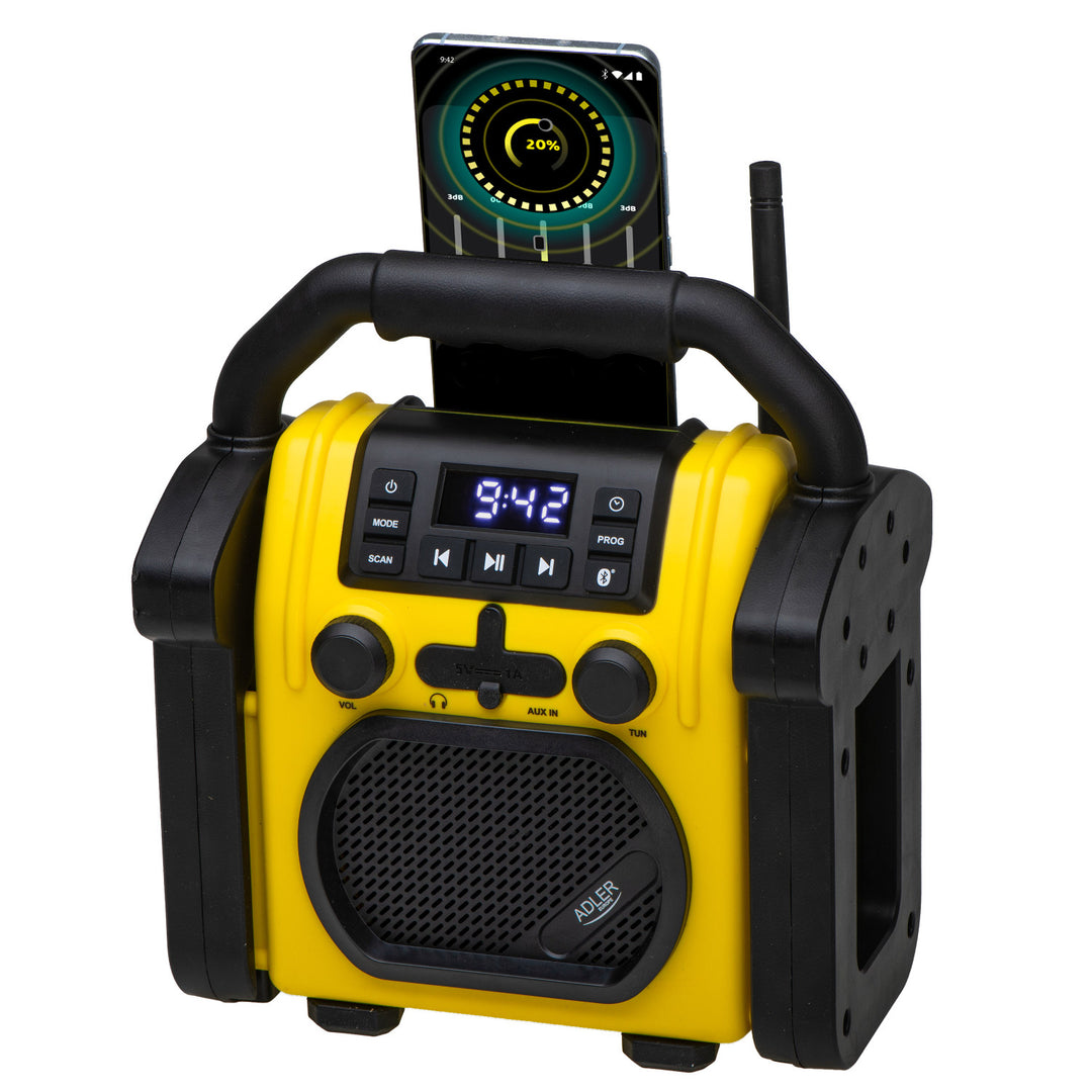 Radio da cantiere Adler, Bluetooth 5.1, IPX 54, potenza 10 W, AD 1911