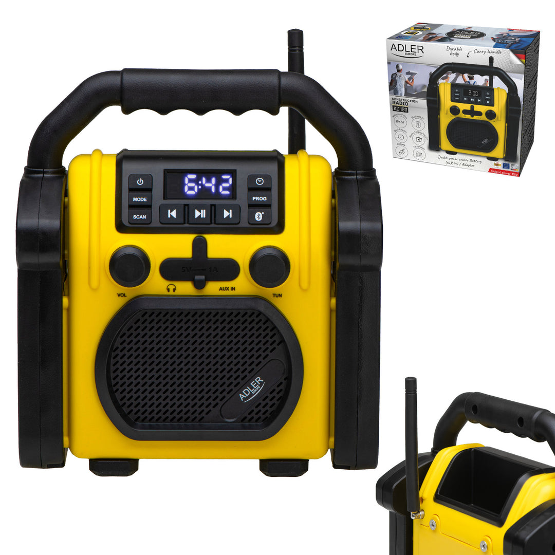 Radio da cantiere Adler, Bluetooth 5.1, IPX 54, potenza 10 W, AD 1911