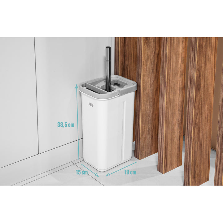 Mop piatto Teesa, secchio a doppia camera, capacità 5,7 l, New Clean R13, Teesa