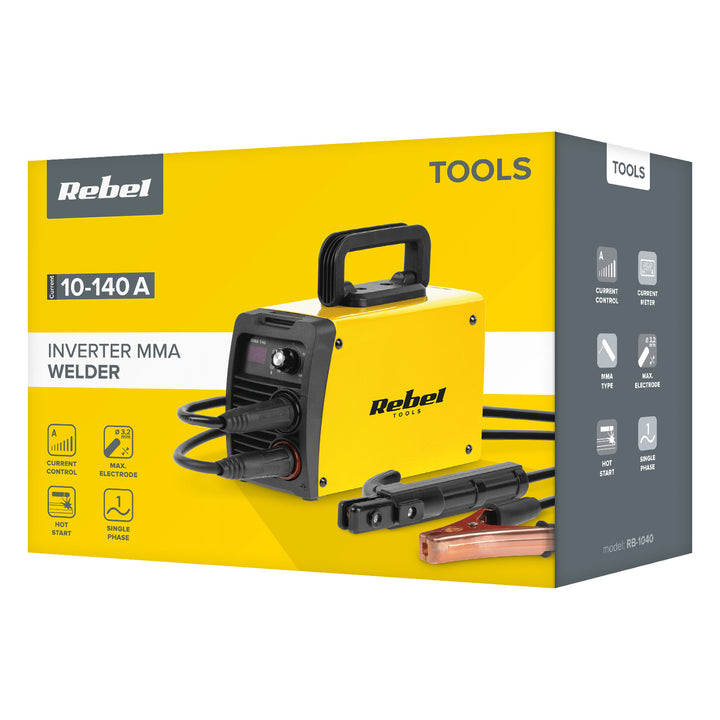 Saldatrice Rebel, MMA, display LED, IP21S, 10 - 140 A, RB-1040
