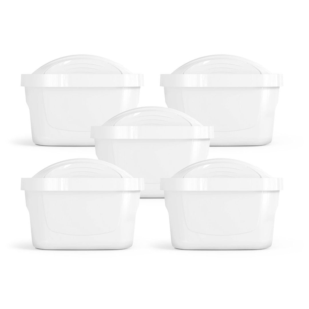 Set di 5 filtri per caraffa filtrante Dafi, cartuccia Unimax, capacità fino a 200 litri d'acqua, riducono la durezza dell'acqua, D.WF.DAFI.UM.4+1.P