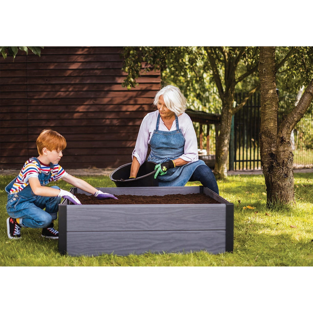Bordo per giardino Keter Maple, plastica, colore grigio, dimensioni 106x106x32 cm, resistente alle intemperie, 249298
