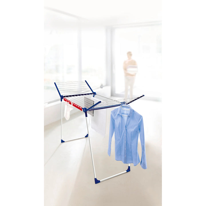 Stendibiancheria Pegasus 200 Solid Leifheit, lunghezza dei fili 20 m, gambe parallele stabili, resistente alle intemperie, 2 ganci per biancheria, 81520