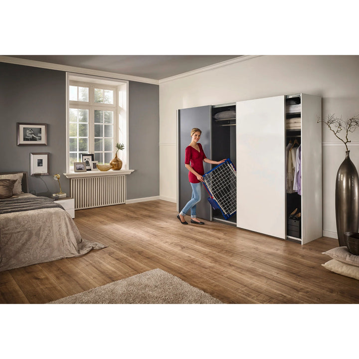 Stendibiancheria Pegasus 180 Solid Plus Leifheit, lunghezza dei fili 18 m, gambe parallele stabili, resistente alle intemperie, 2 ganci per biancheria, 81510
