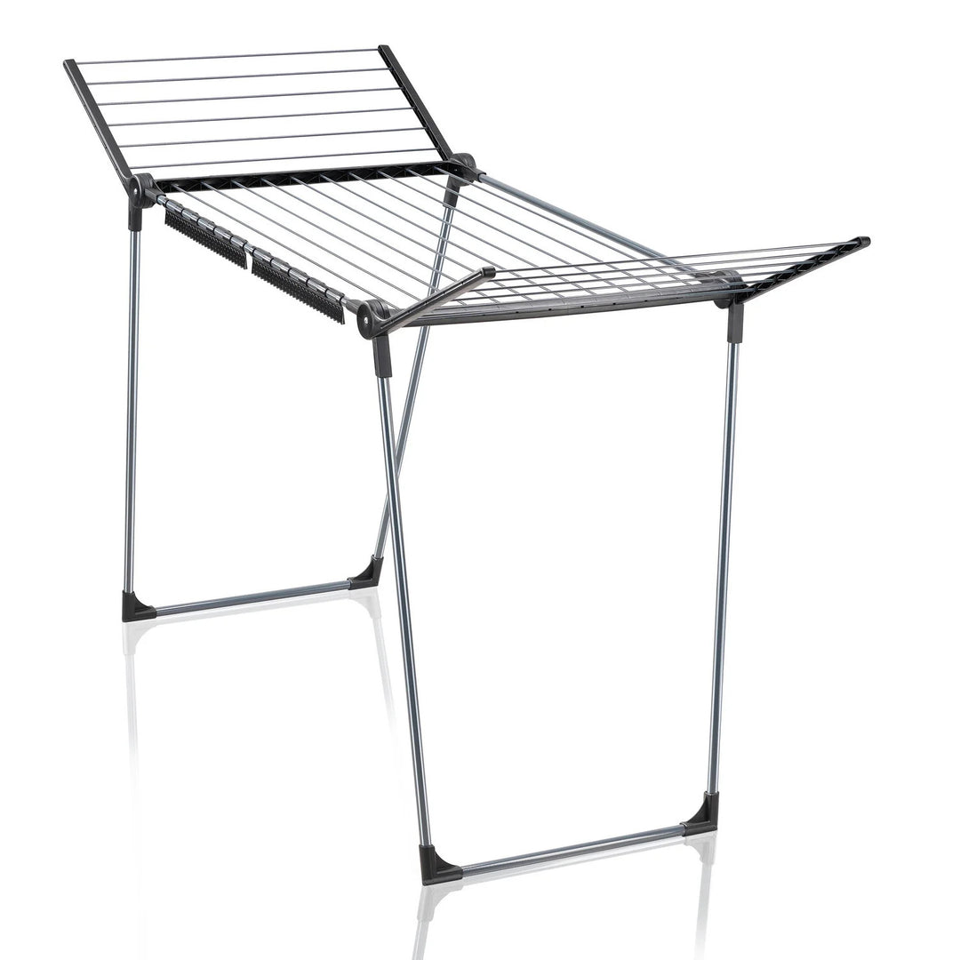Stendibiancheria Pegasus 180 Solid Black Leifheit, lunghezza dei fili 18 m, gambe parallele stabili, resistente alle intemperie, 2 ganci per biancheria, 81589