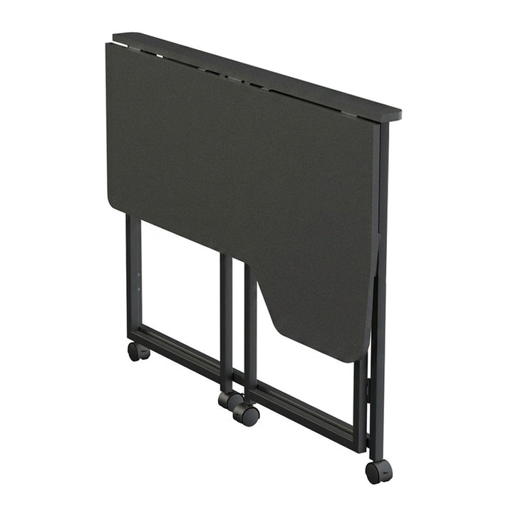 Scrivania pieghevole Maclean, nera, mobile, 100x65 cm, max. 50 kg, angolare, a forma di L, MC-1250 L/B