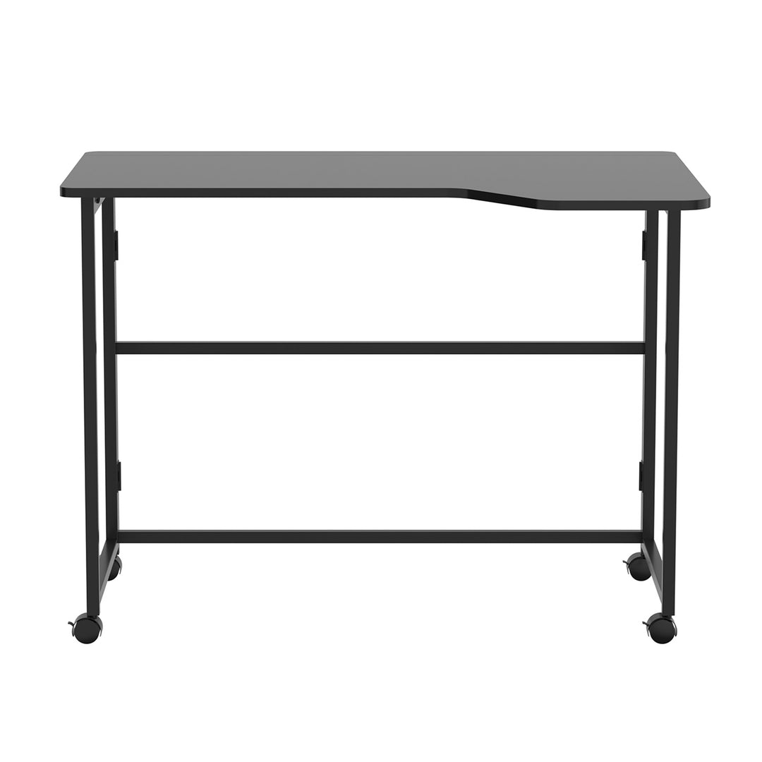 Scrivania pieghevole Maclean, nera, mobile, 100x65 cm, max. 50 kg, angolare, a forma di L, MC-1250 L/B