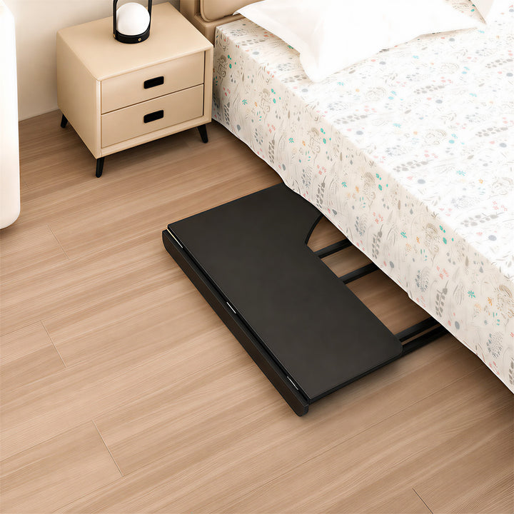 Scrivania pieghevole Maclean, nera, mobile, 100x65 cm, max. 50 kg, angolare, a forma di L, MC-1250 L/B