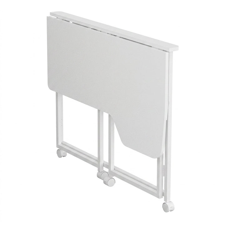 Scrivania pieghevole Maclean, bianca, mobile, 100x65 cm, max. 50 kg, angolare, a forma di L, MC-1250 L/W