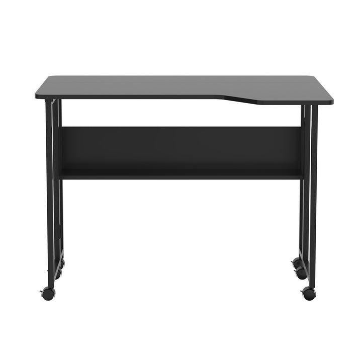 Scrivania/tavolino pieghevole Maclean, nero, mobile, 100x73 cm, max. 50 kg, angolare, a forma di L, MC-126 L/B