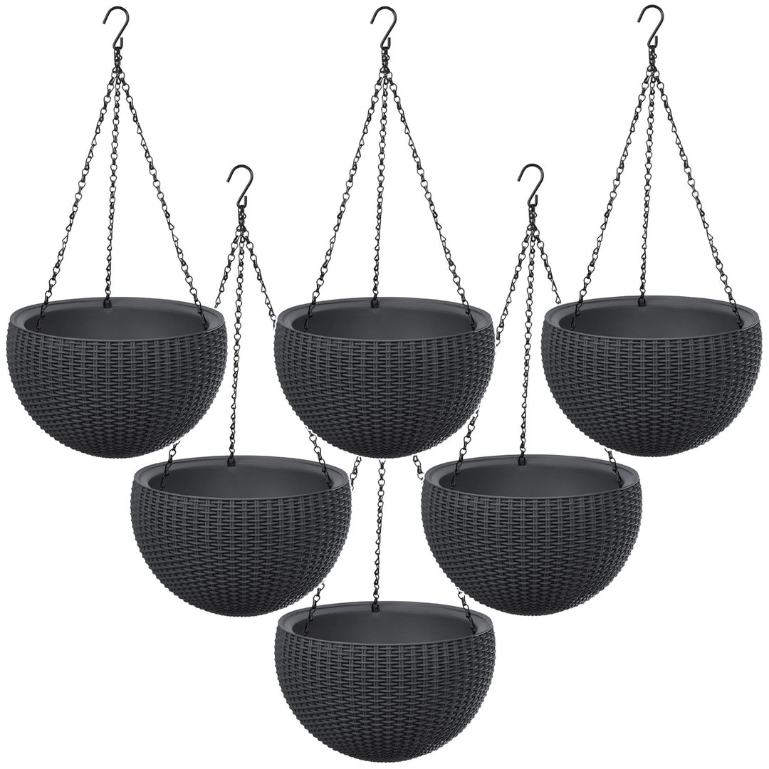 Vaso da appendere Keter Sphere Planter, colore antracite, 6 pezzi