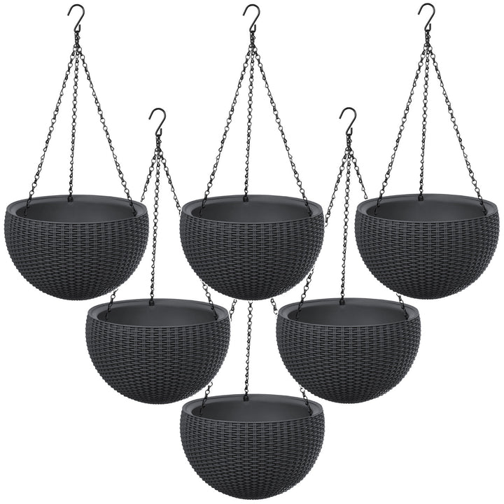 Vaso da appendere Keter Sphere Planter, colore antracite, 6 pezzi