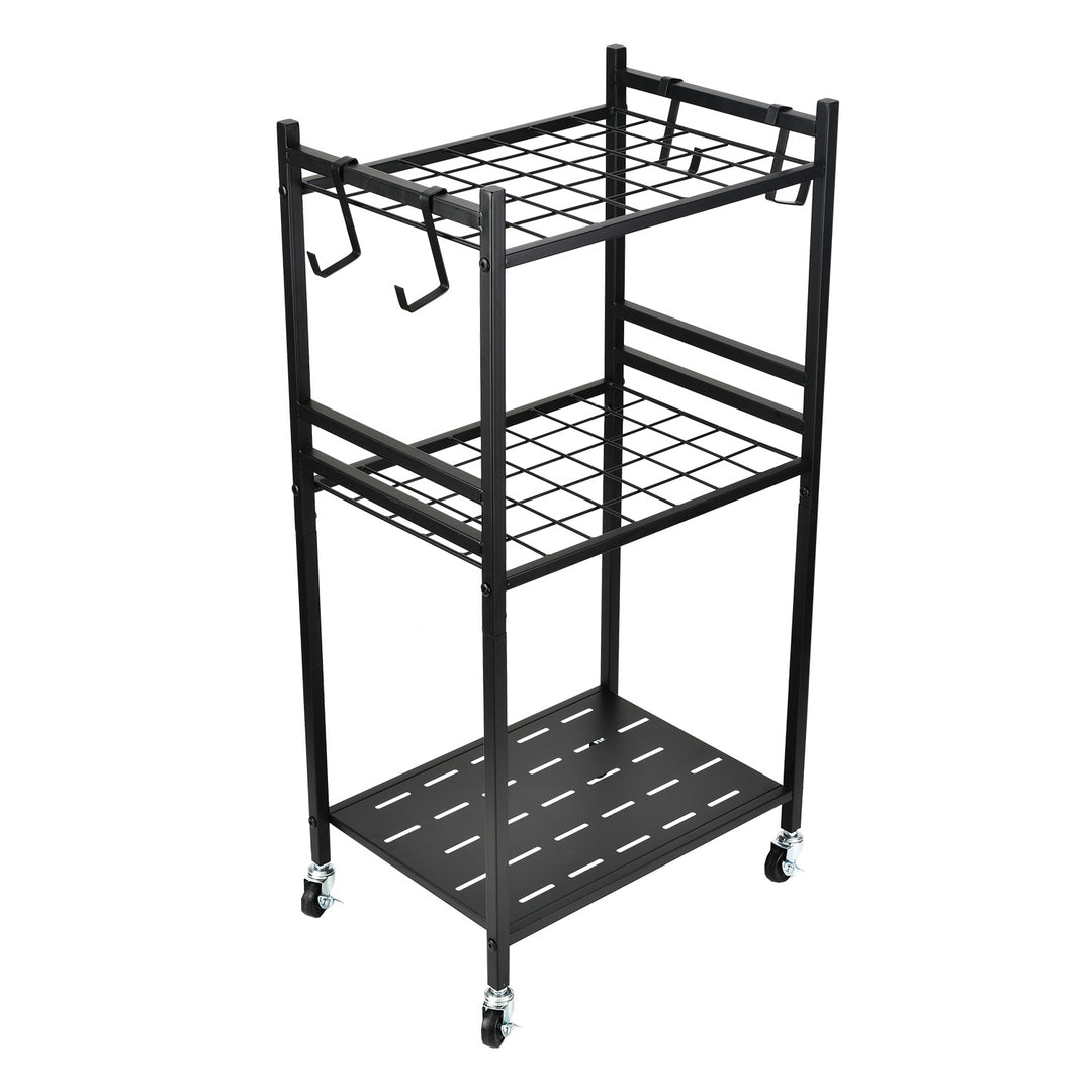 Portautensili da giardino mobile / carrello Maclean, nero, dimensioni 43x30x79 cm, max 20 kg, MC-138