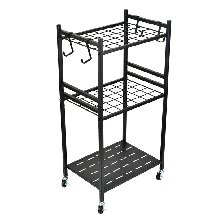 Portautensili da giardino mobile / carrello Maclean, nero, dimensioni 43x30x79 cm, max 20 kg, MC-138
