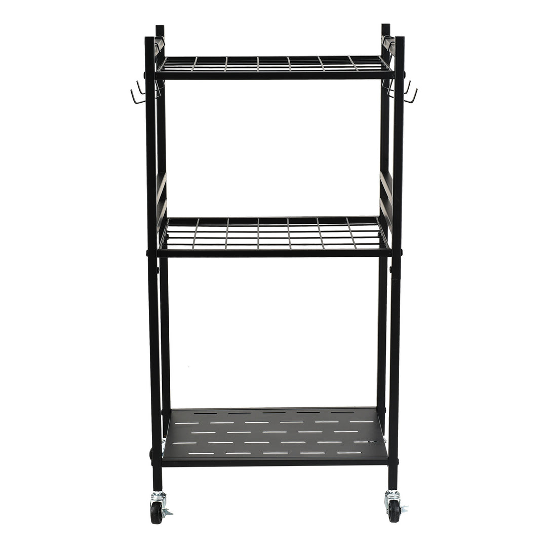 Portautensili da giardino mobile / carrello Maclean, nero, dimensioni 43x30x79 cm, max 20 kg, MC-138