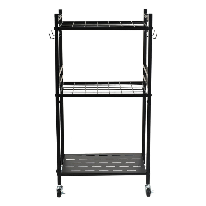 Portautensili da giardino mobile / carrello Maclean, nero, dimensioni 43x30x79 cm, max 20 kg, MC-138