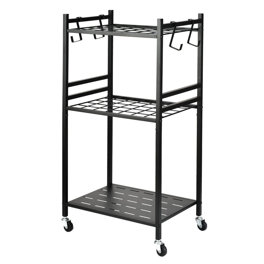 Portautensili da giardino mobile / carrello Maclean, nero, dimensioni 43x30x79 cm, max 20 kg, MC-138