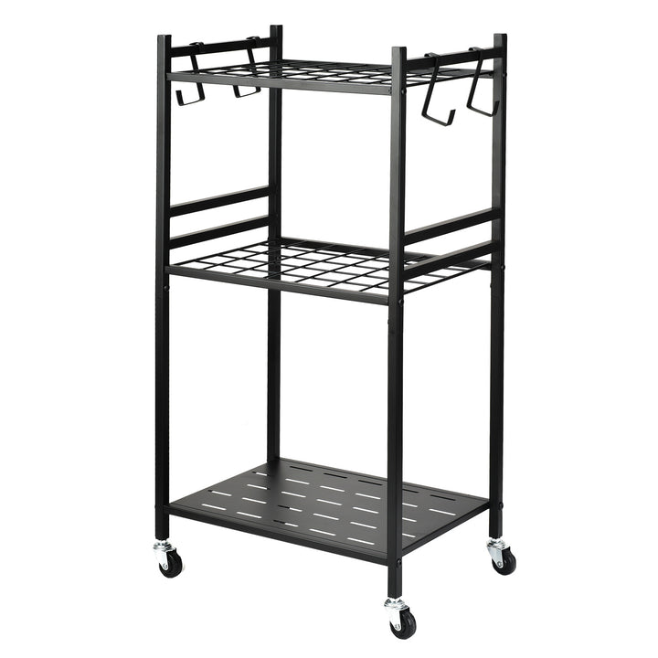 Portautensili da giardino mobile / carrello Maclean, nero, dimensioni 43x30x79 cm, max 20 kg, MC-138
