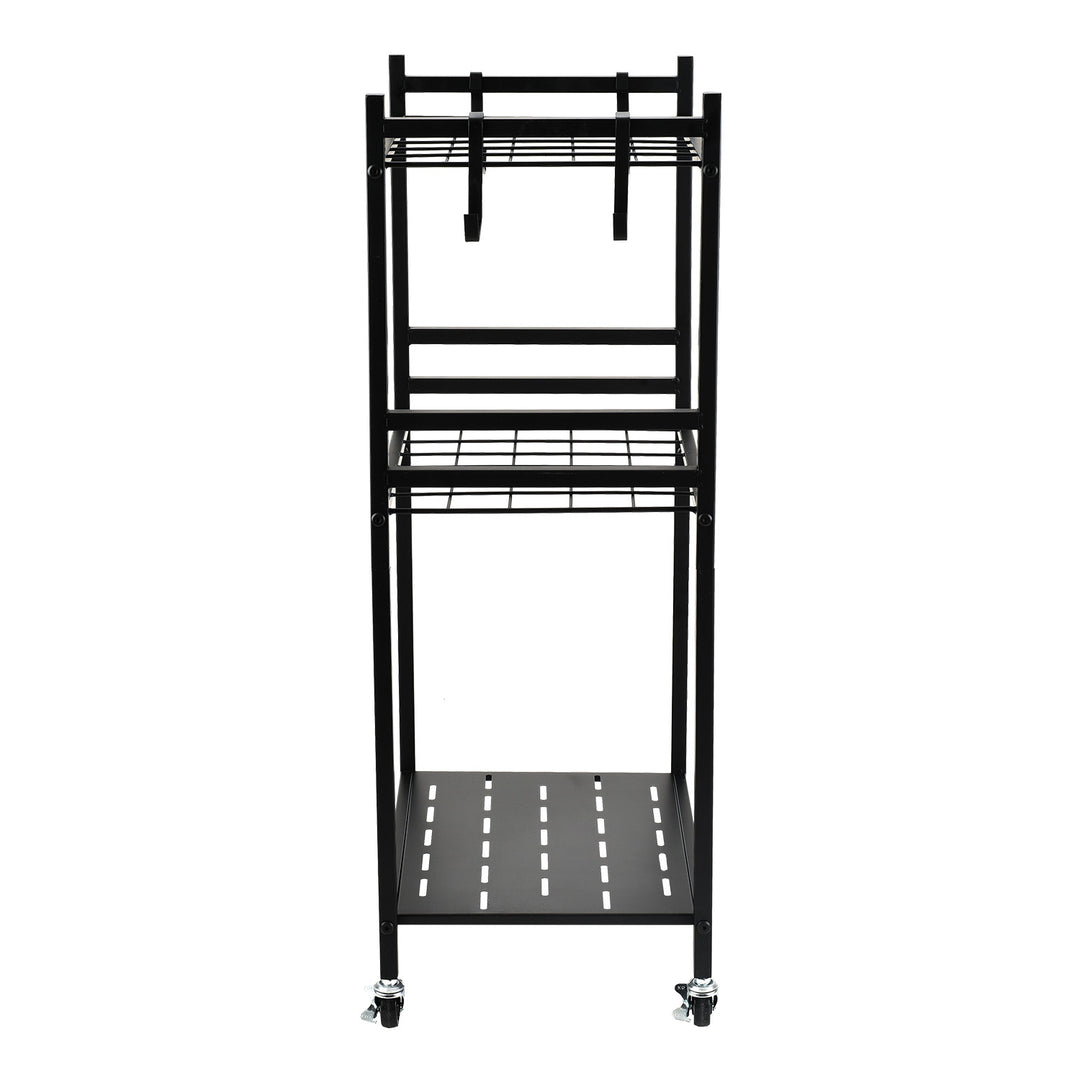 Portautensili da giardino mobile / carrello Maclean, nero, dimensioni 43x30x79 cm, max 20 kg, MC-138