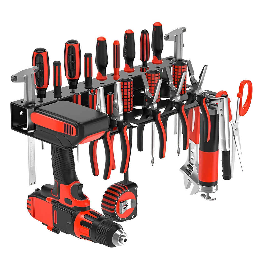 Organizer da parete / ripiano per attrezzi Maclean, nero, dimensioni 40x14,5x4,6 cm, max. 30 kg, MC-141