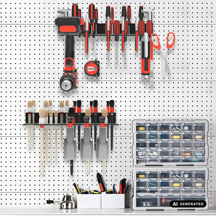 Organizer da parete / ripiano per attrezzi Maclean, nero, dimensioni 40x14,5x4,6 cm, max. 30 kg, MC-141