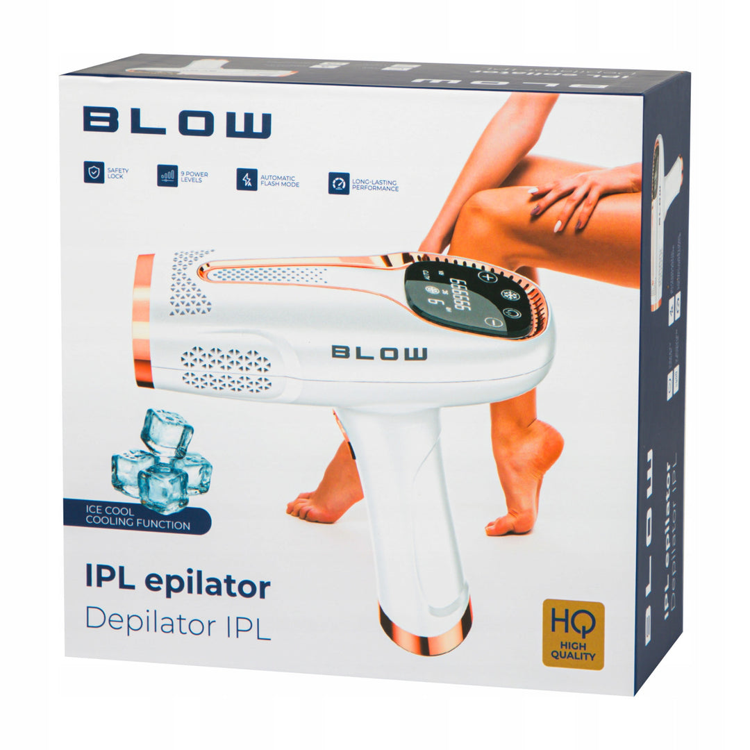 Epilatore IPL Blow, funzione Ice Cool, 9 livelli di potenza, filtro UV integrato, modalità flash automatico, efficacia a lungo termine, 44-480#
