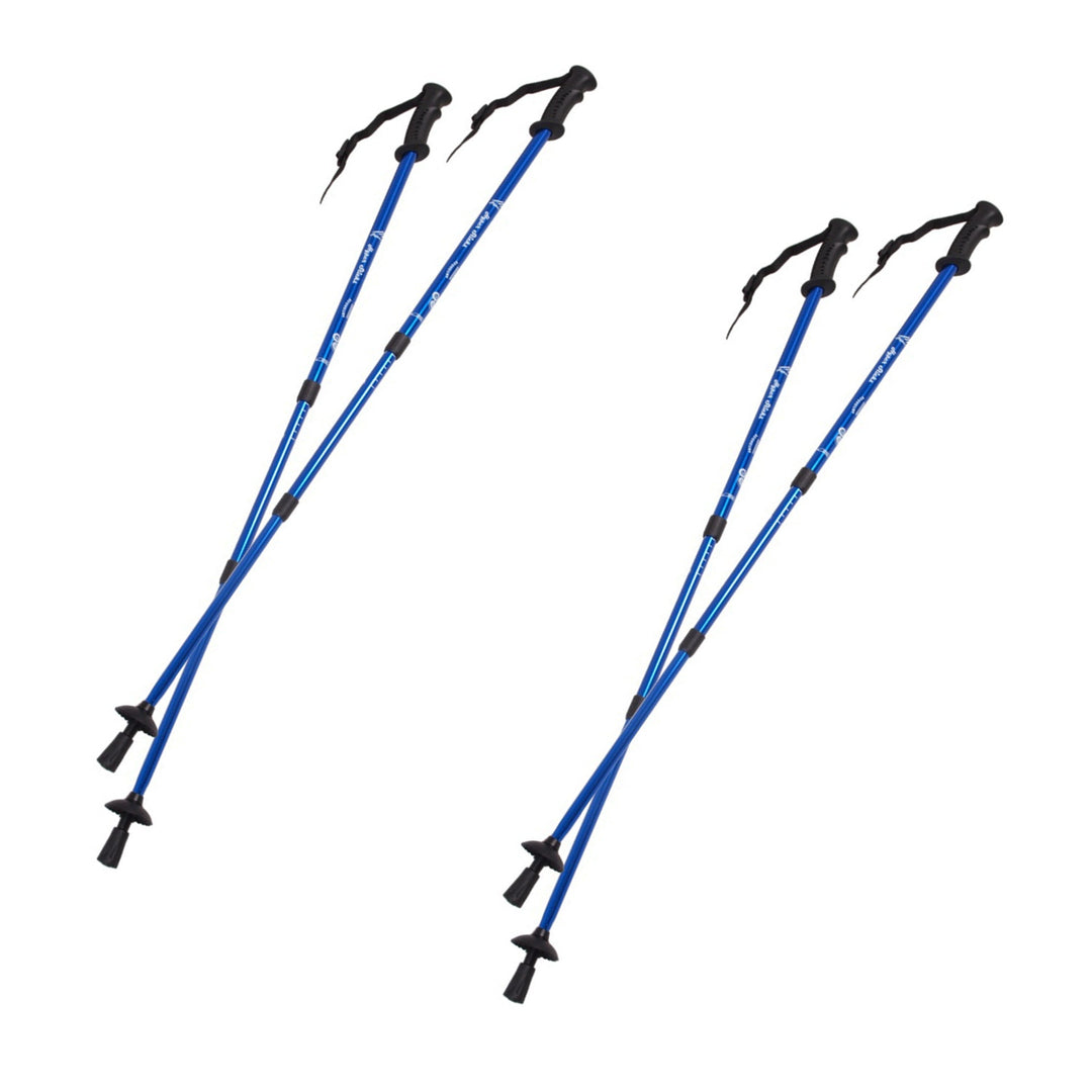 Bastoncini da nordic walking in alluminio telescopici da 65-135 cm, blu, 2 paia