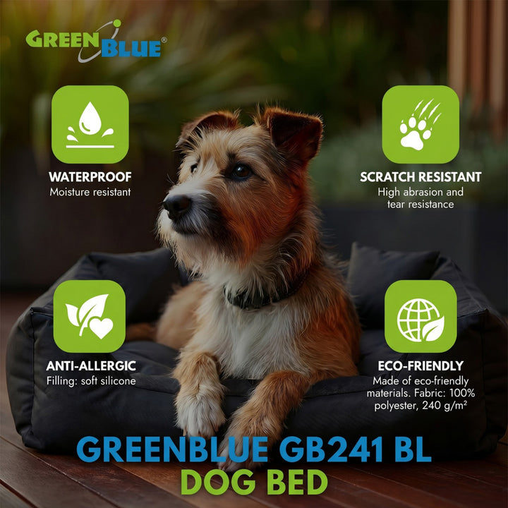 Cuccia GreenBlue, nera, rettangolare, dimensioni esterne 75x65 cm, interne 60x50 cm GB241 BL
