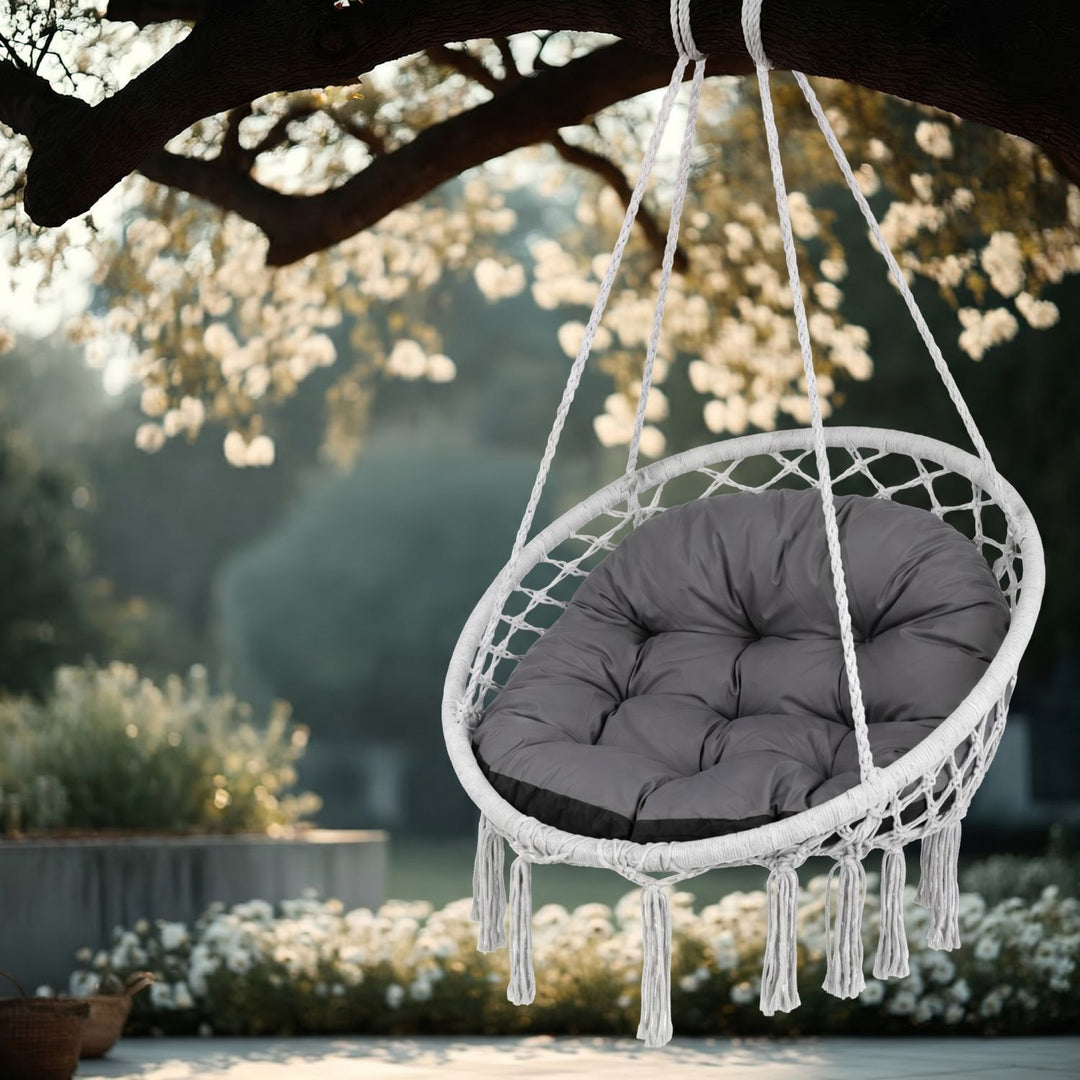 Cuscino GreenBlue, grigio, da giardino, a nido di cicogna, 110 cm, GB243 GR