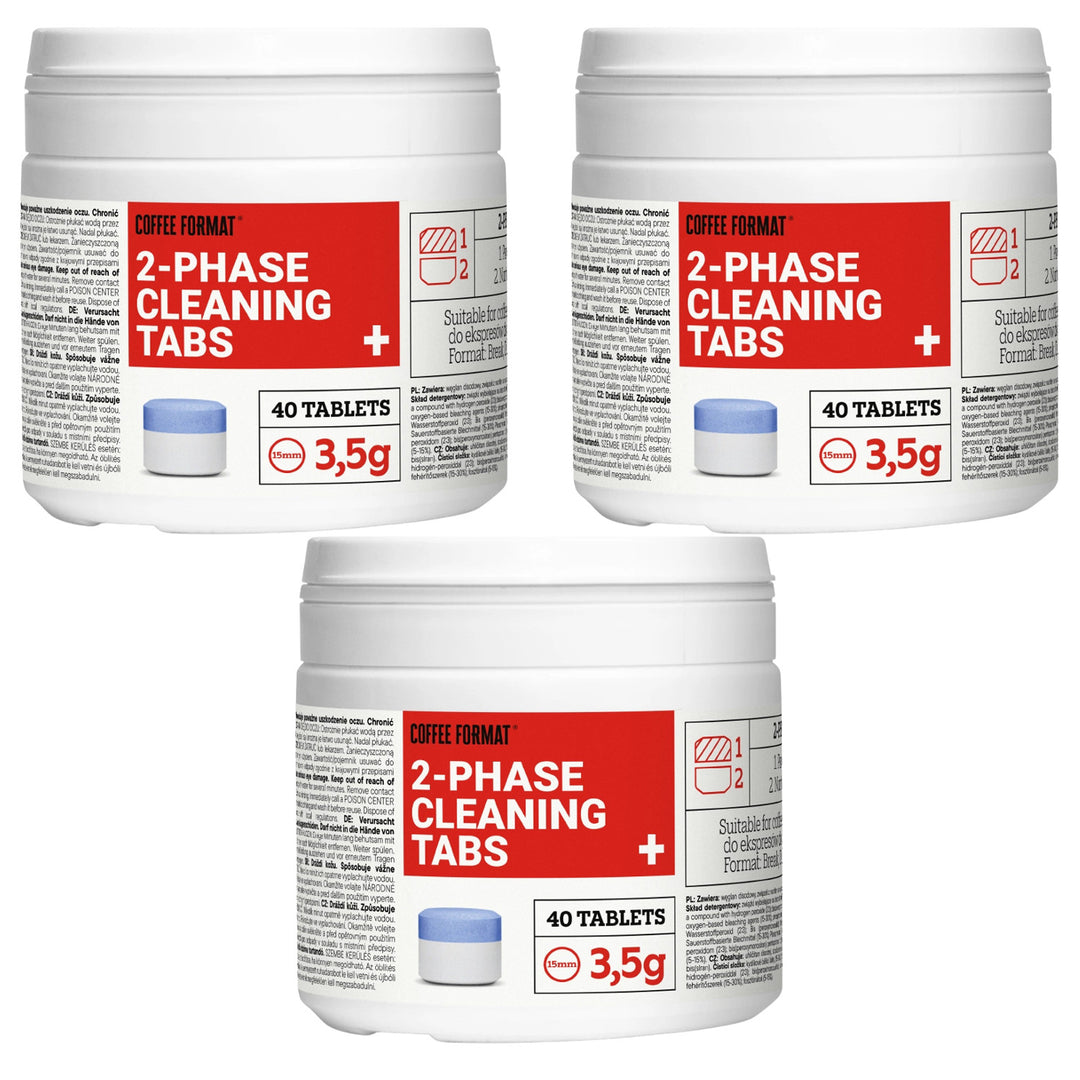 Pastiglie per la pulizia della macchina da caffè, 2-phase Cleaning TABS+ 40 x 3,5 g Coffee Format, 3 confezioni