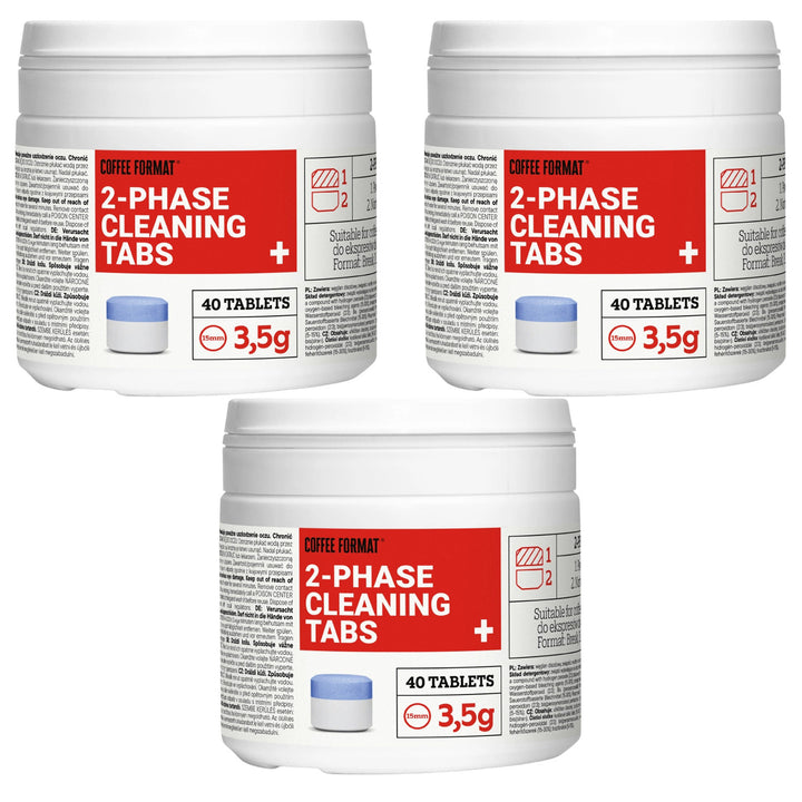 Pastiglie per la pulizia della macchina da caffè, 2-phase Cleaning TABS+ 40 x 3,5 g Coffee Format, 3 confezioni