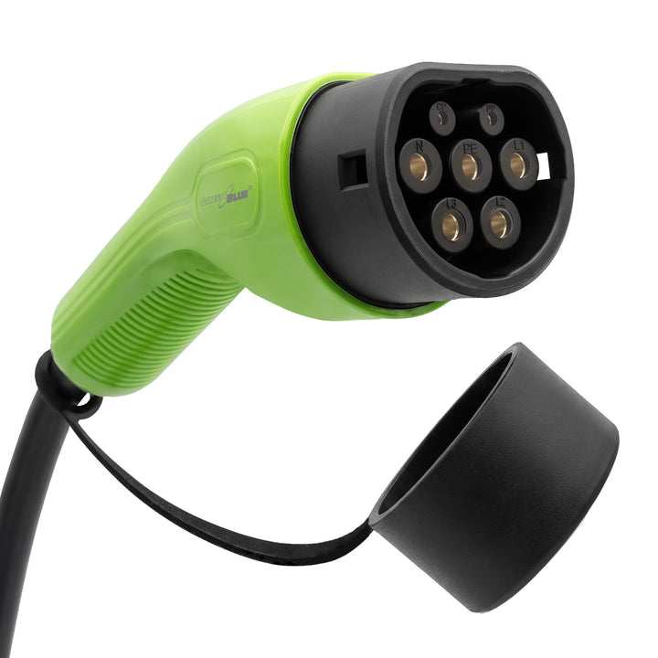 Caricabatterie per veicoli elettrici (EV) / ibridi plug-in (PHEV) GreenBlue, portatile, tipo 2, lunghezza cavo 6,8 m, IP65, 11 kW, 220-380 V CA 50/60 Hz, 16 A, trifase, GB1100