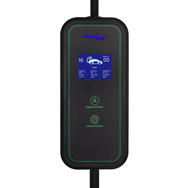Caricabatterie per veicoli elettrici (EV) / ibridi plug-in (PHEV) GreenBlue, portatile, tipo 2, lunghezza cavo 6,8 m, IP65, 11 kW, 220-380 V CA 50/60 Hz, 16 A, trifase, GB1100