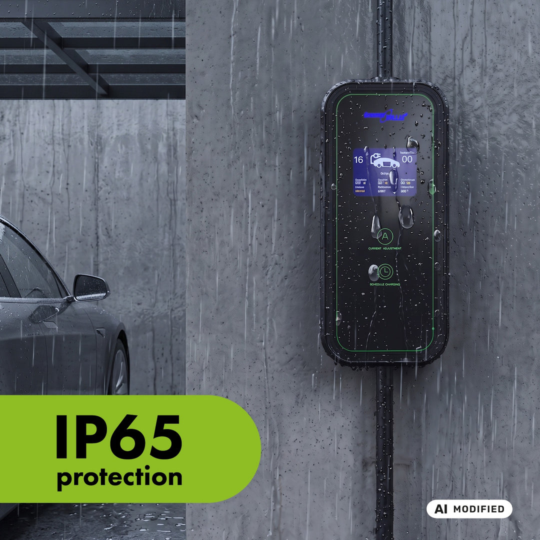 Caricabatterie per veicoli elettrici (EV) / ibridi plug-in (PHEV) GreenBlue, portatile, tipo 2, lunghezza cavo 6,8 m, IP65, 11 kW, 220-380 V CA 50/60 Hz, 16 A, trifase, GB1100