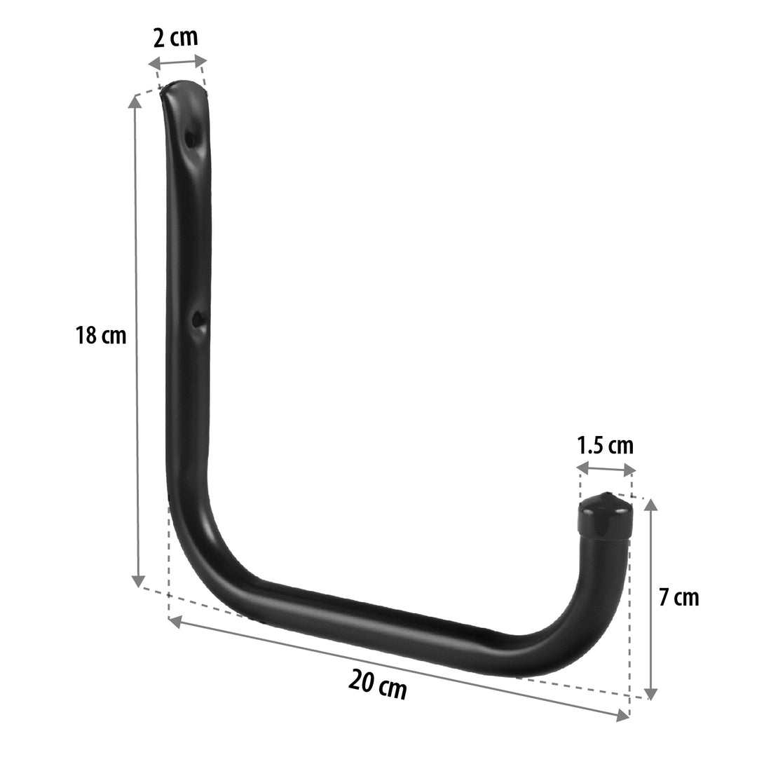 Set di 6 ganci da parete Maclean, per pneumatici, ruote, scale, biciclette, in acciaio, carico massimo 22 kg per gancio, MC-487