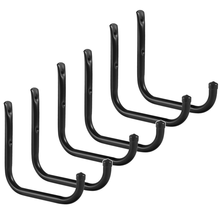 Set di 6 ganci da parete Maclean, per pneumatici, ruote, scale, biciclette, in acciaio, carico massimo 22 kg per gancio, MC-487