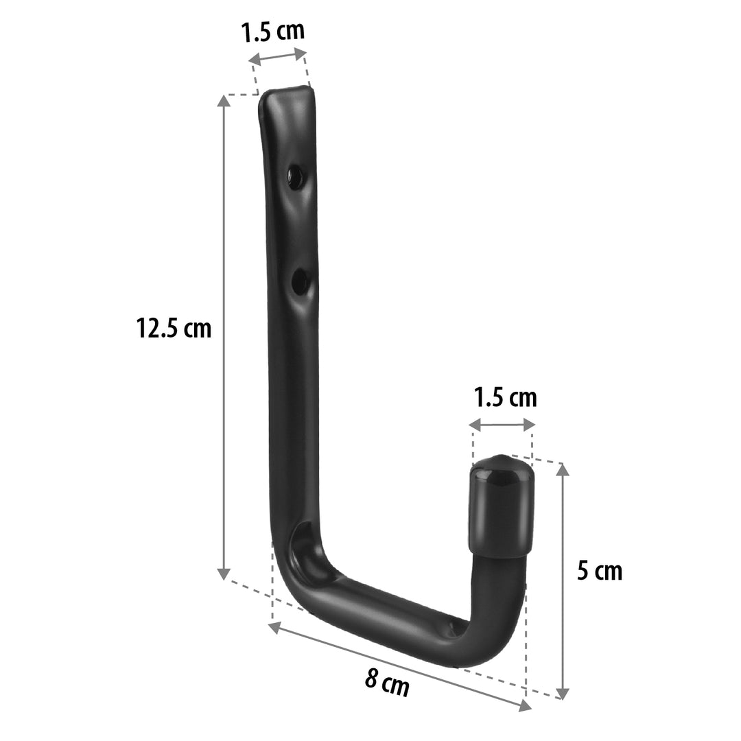 Set di 6 ganci da parete Maclean, per pneumatici, ruote, scale, biciclette, in acciaio, carico massimo 22 kg per gancio, MC-489
