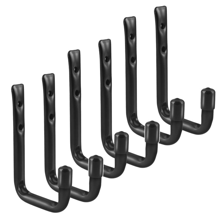 Set di 6 ganci da parete Maclean, per pneumatici, ruote, scale, biciclette, in acciaio, carico massimo 22 kg per gancio, MC-489